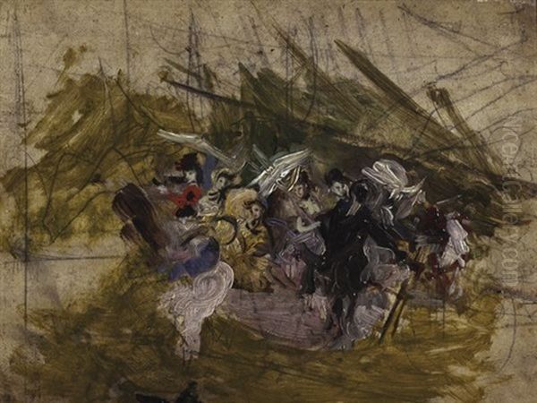 Carnevale (in Giardino) Oil Painting by Giovanni Boldini