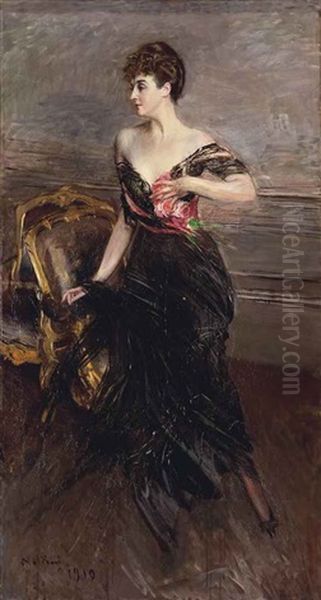 Portrait De La Princesse Cecile Murat Ney D'elchingen Oil Painting by Giovanni Boldini