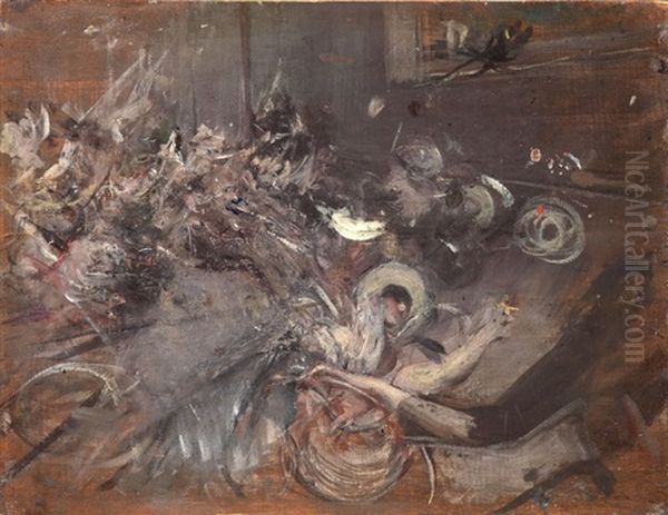 Spettatori Di Un Teatrino Ambulante Oil Painting by Giovanni Boldini