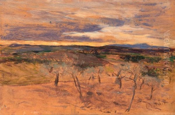 Campagna Al Tramonto Oil Painting by Giovanni Boldini