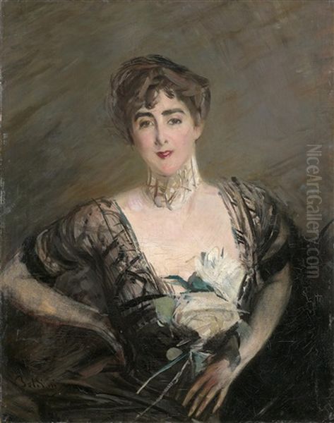 Portrait Der Josefina Alvear De Errazuriz Oil Painting by Giovanni Boldini