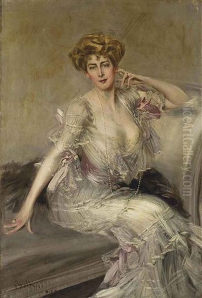 Portrait Of Anna Elisabeth Hansen Oil Painting by Giovanni Boldini