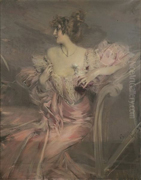 Portrait De Madame De Florian Oil Painting by Giovanni Boldini