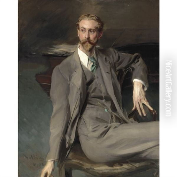 Portrait Of The Artist Lawrence Alexander (peter) Harrison Oil Painting by Giovanni Boldini