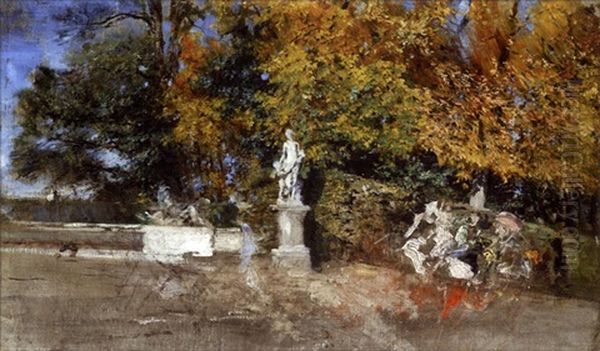 Versailles - Allee Des Rois Oil Painting by Giovanni Boldini