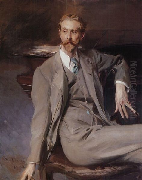 Portrait Of The Artist: Lawrence Alexander Peter Harrison Oil Painting by Giovanni Boldini