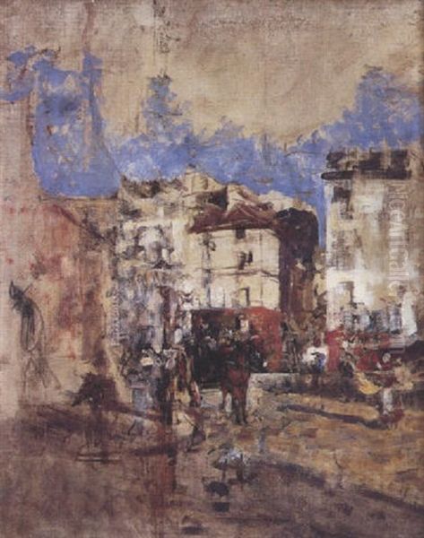 Rue Animee Oil Painting by Giovanni Boldini