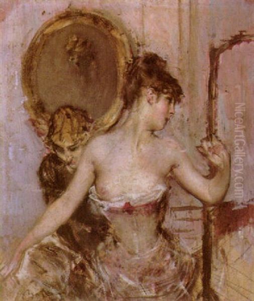 Dame Bei Der Corsage Oil Painting by Giovanni Boldini