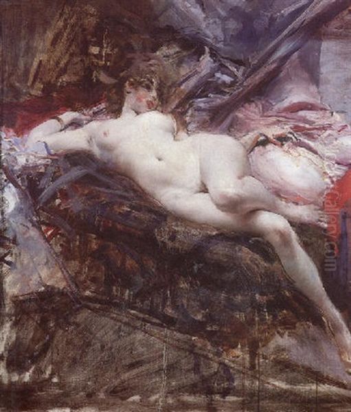 Nu Allonge Oil Painting by Giovanni Boldini