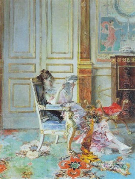 Jeune Femme Lisant Oil Painting by Giovanni Boldini