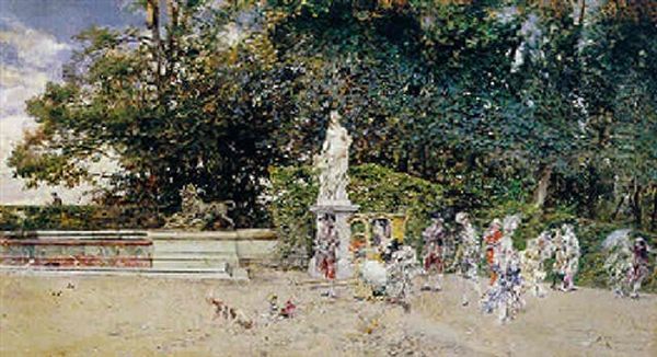 Noonday Promenade: Versailles Oil Painting by Giovanni Boldini