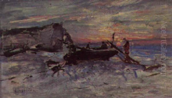 Tramonto Con Pescatori Oil Painting by Giovanni Boldini