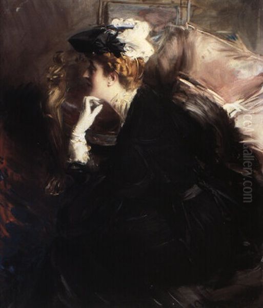 Portrait Of Madame Georges Victor-hugo Oil Painting by Giovanni Boldini