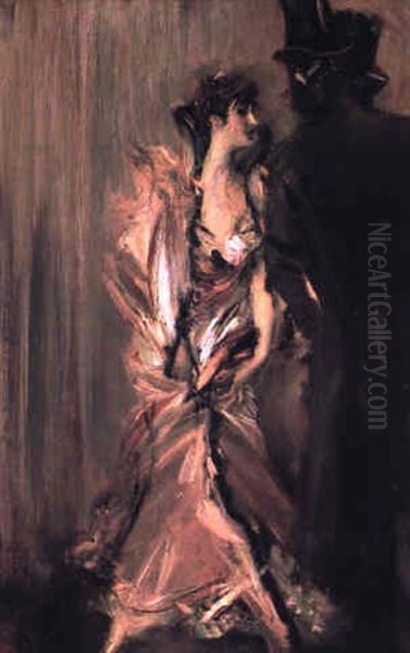 L'uscita Dal Ballo Oil Painting by Giovanni Boldini