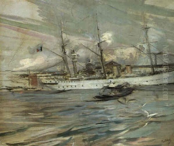 Imbarcazione Nel Bacino Di San Marco A Venezia Oil Painting by Giovanni Boldini