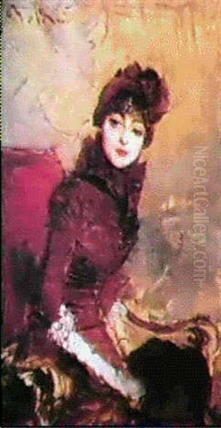 Jeune Femme Assise Oil Painting by Giovanni Boldini