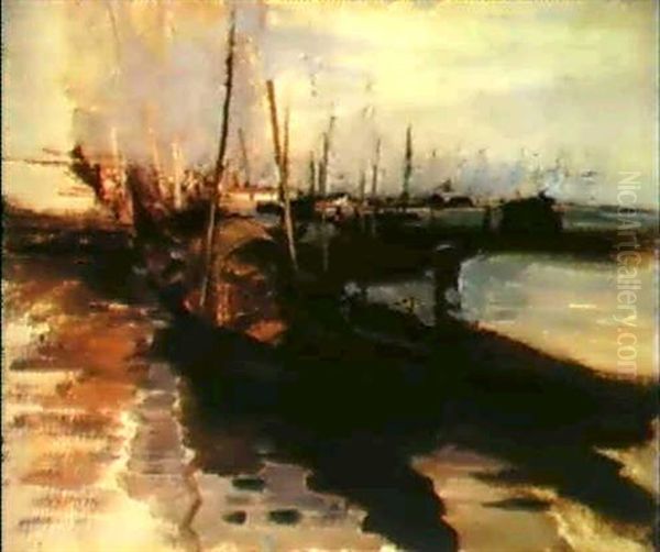 Gondole A Venezia Oil Painting by Giovanni Boldini