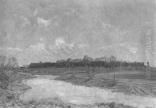 An Der Isar Oil Painting by Ludwig Bolgiano