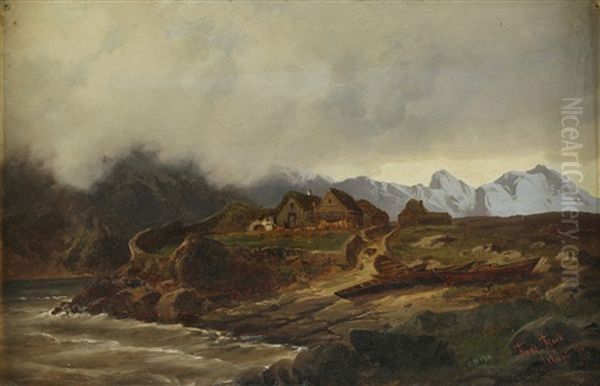 Face Fjord, Island Oil Painting by Reinholdt Fredrik Boll