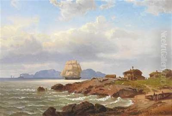 Kystlandskap Oil Painting by Reinholdt Fredrik Boll