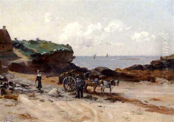 Fra Strandbredden Ved Concarneau Oil Painting by Sigrid Bolling