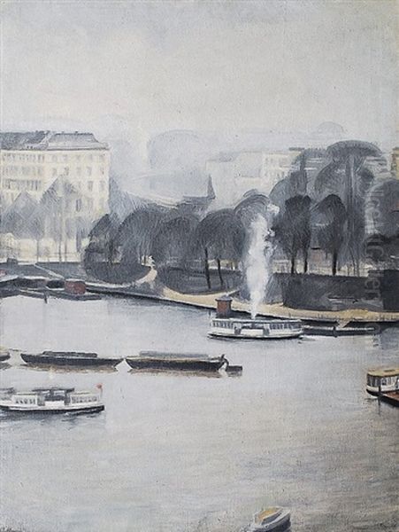 Alster Oil Painting by Paul Bollmann