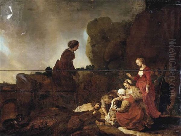 The Finding Of The Infant Moses By Pharaoh's Daughter Oil Painting by Hans Bollongier