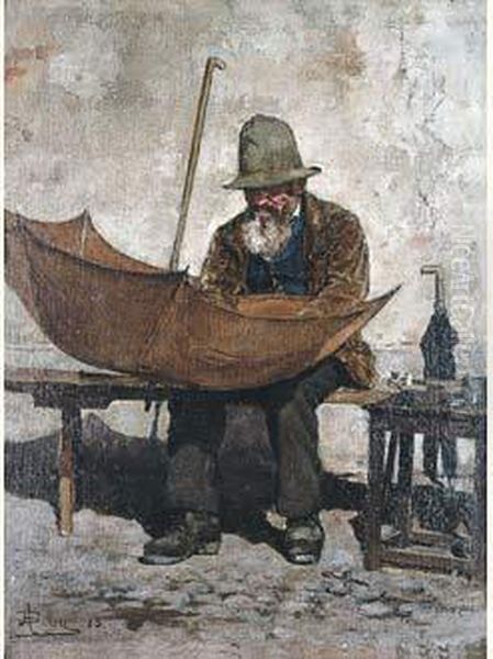 De Hersteller (1885) Oil Painting by Giuseppe Alby