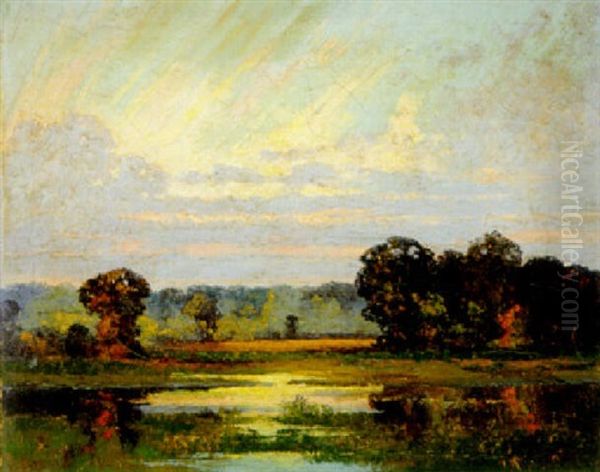 Texas Sunset Oil Painting by Hale W(illiam) Bolton