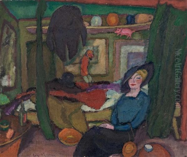 Suzanne Im Zimmer (interieur) Oil Painting by Hanns Bolz