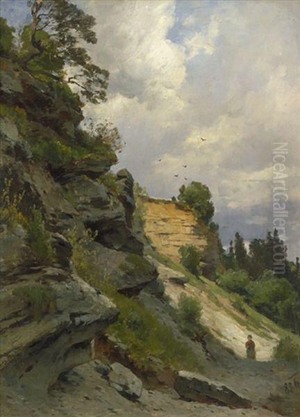 Voralpenlandschaft Mit Berghang Oil Painting by Carl Bolze