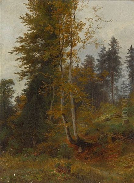 Gebirgswald Oil Painting by Carl Bolze