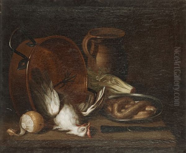 Stilleben Med Kramsfaglar Och Frukter (pair) Oil Painting by Lars Henning Boman