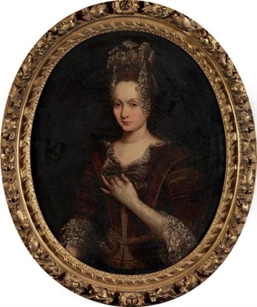 Portrait De Jeune Femme A La Coiffe De Dentelles Oil Painting by Sebastiano Bombelli