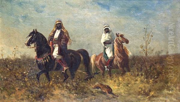 Chasse Au Faucon Oil Painting by Louis Charles Bombled