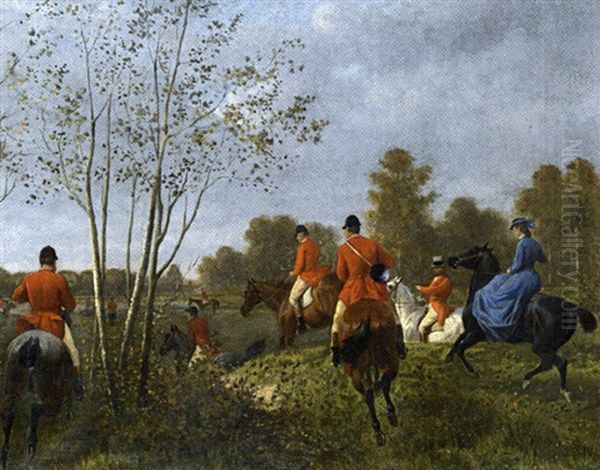 La Chasse A Courre Oil Painting by Louis Charles Bombled