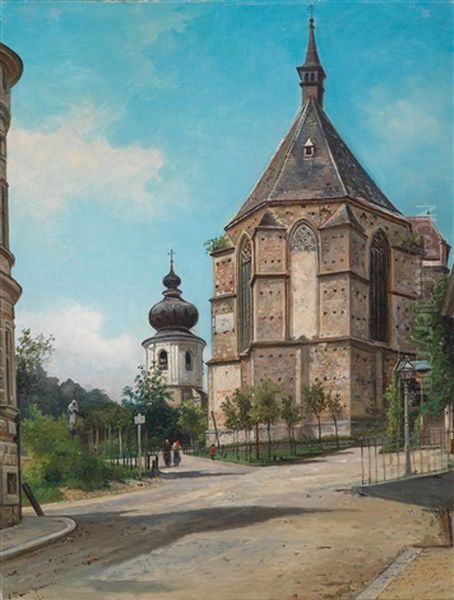 Die Othmarkirche In Modling Oil Painting by Elias Pieter van Bommel