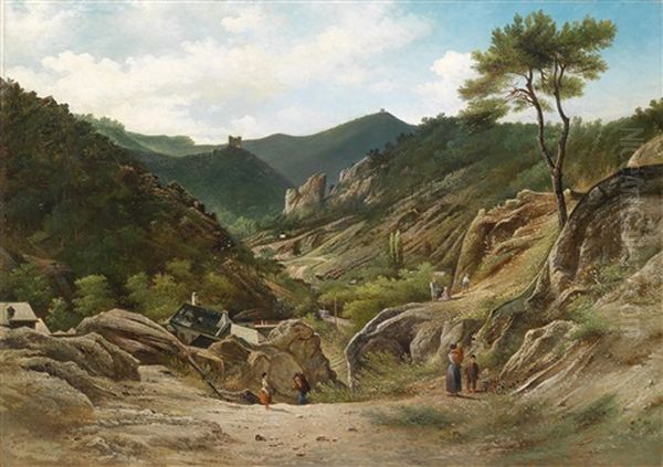 Die Klausen In Modling Bei Wien 1888 Oil Painting by Elias Pieter van Bommel