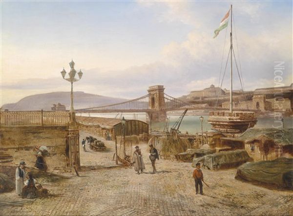 Blick Auf Buda Oil Painting by Elias Pieter van Bommel