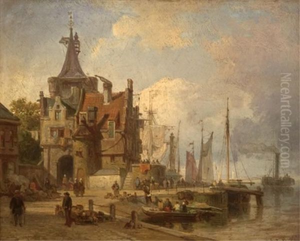 Amsterdam Oil Painting by Elias Pieter van Bommel