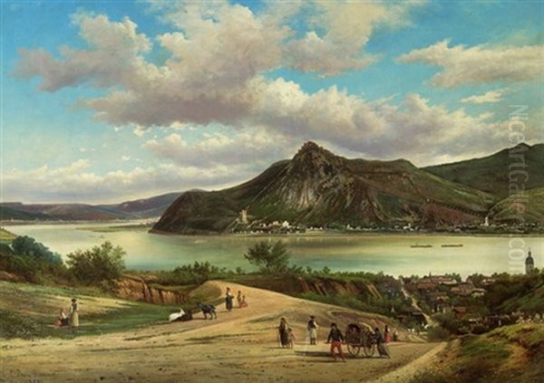 Donauansicht Vom Weisen Berg Aus Oil Painting by Elias Pieter van Bommel