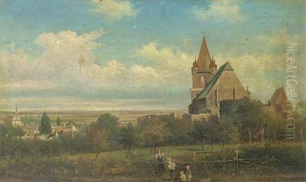 Ansicht Von Perchtoldsdorf Von Der Leonshardtsberg Oil Painting by Elias Pieter van Bommel