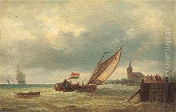 Kleines Hafenstuck Oil Painting by Elias Pieter van Bommel