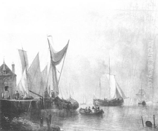 An Der Scheldemundung Oil Painting by Elias Pieter van Bommel