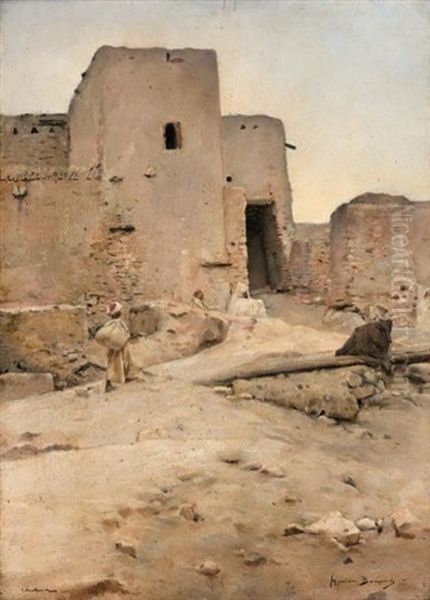 Chetma, Biskra Oil Painting by Maurice Bompard