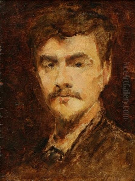 A Self-portrait Of The Artist Oil Painting by Maurice Bompard