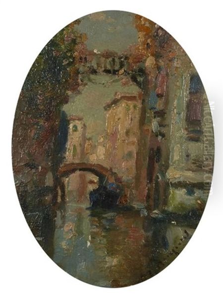 Vue D'un Pont A Venise Oil Painting by Maurice Bompard