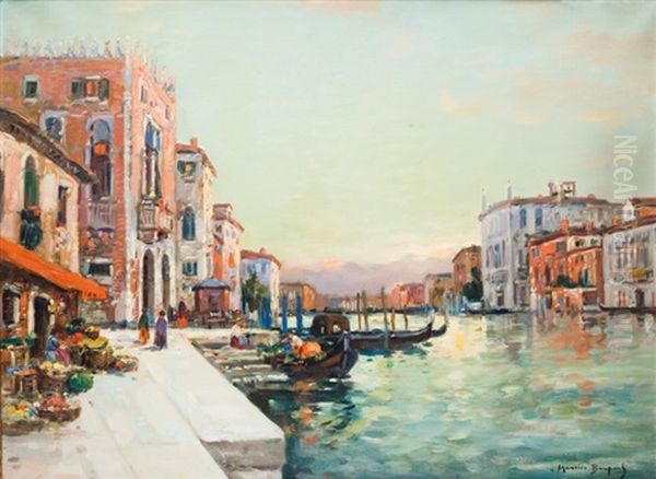 Le Grand Canal A Venise Oil Painting by Maurice Bompard