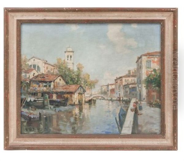 Vista Junto Al Canal Oil Painting by Maurice Bompard