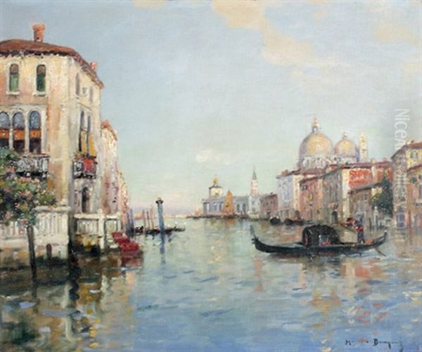 Venedig - Le Grand Canal Et La Salute Oil Painting by Maurice Bompard